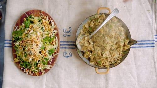 Fish Baps and Mushroom Farfalle