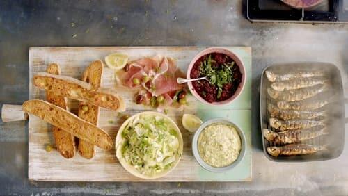 Glazed Pork Fillet and Tapas Bruschetta