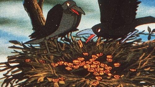 The Greedy Crow and the Coin Bowl