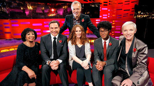 Dame Shirley Bassey, David Walliams, Catherine Tate, Richard Ayoade, Annie Lennox