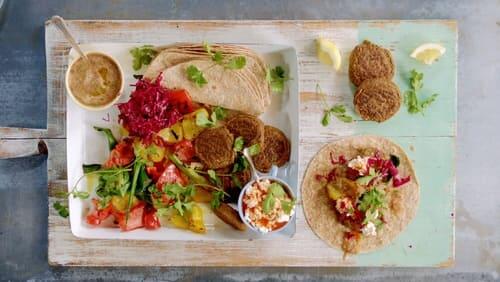 Falafel Wraps and Spiced Chicken Lentils