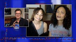 Stephen Colbert from home, with Thandie Newton, Ina Garten, John Mulaney