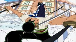 Epic Showdown! Swordsman Zoro vs. Acrobat Cabaji!