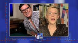 Stephen Colbert from home, with Dr. Jonathan LaPook, Cate Blanchett