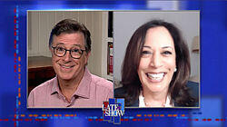 Stephen Colbert from home, with Senator Kamala Harris, Milky Chance and Jack Johnson